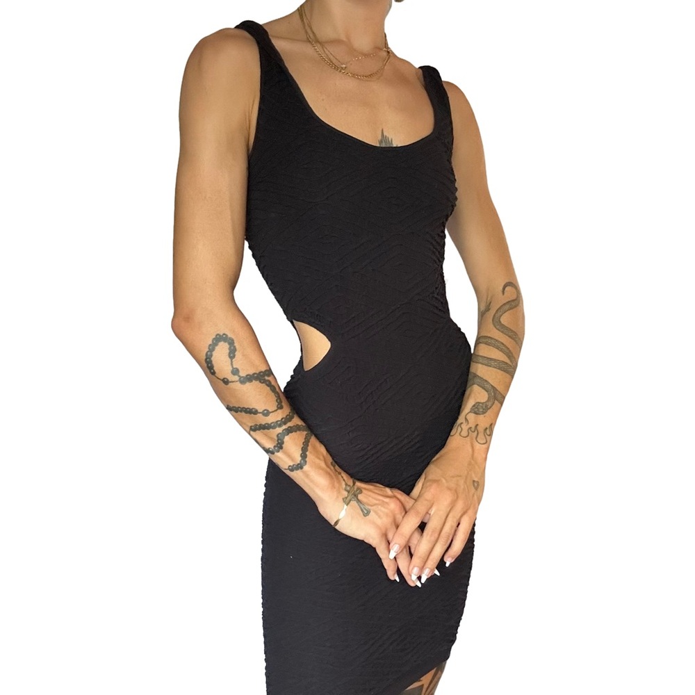 BEBE Black Body Con Dress Y2K